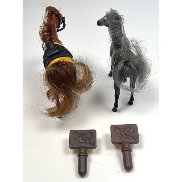 VTG 90s Lot 2 GRAND CHAMPION EMPIRE 3-4" Miniature Plastic Toy Horses w/ Brushes - Picture 3 of 3